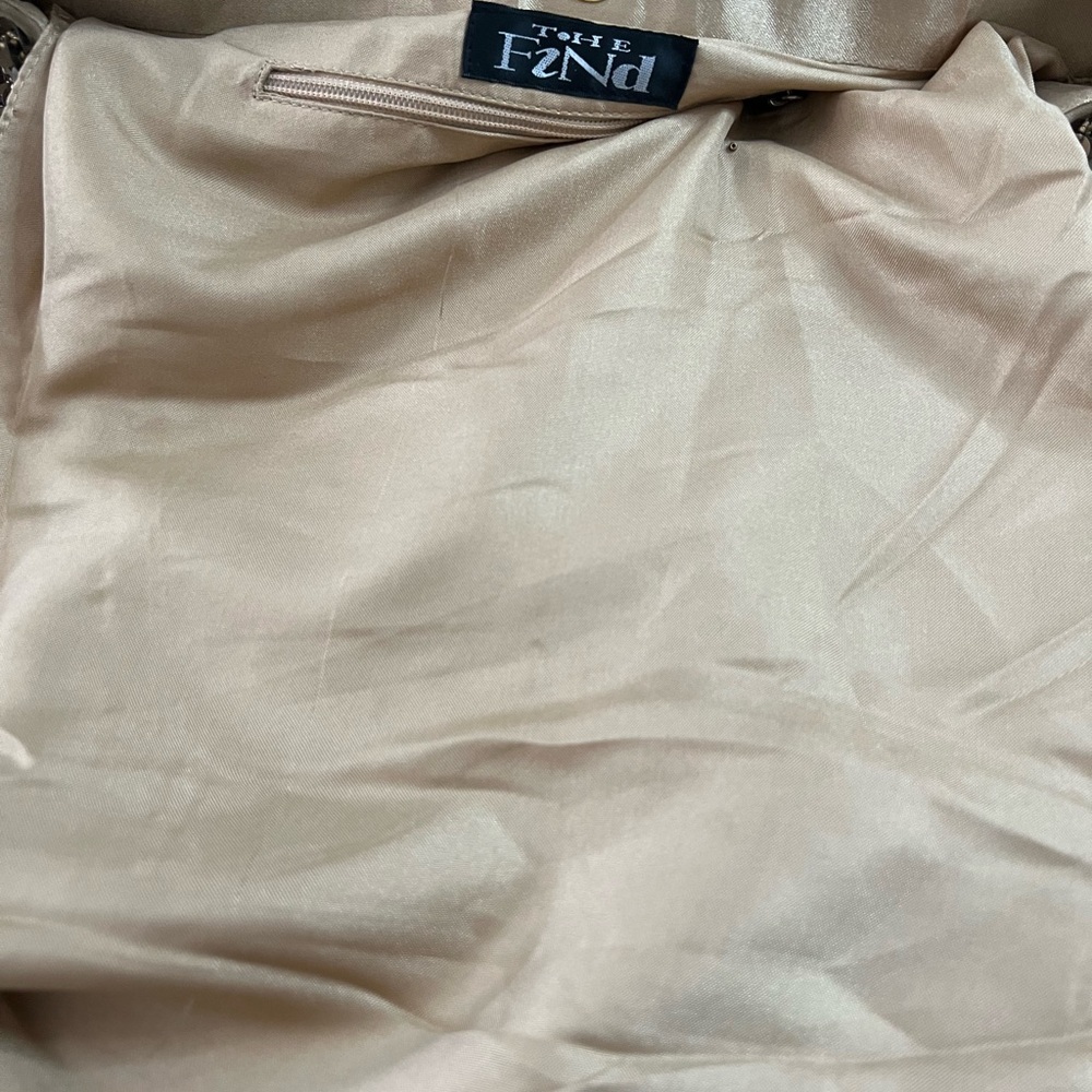 Y2K The Find Marvelous Bronzed Beaded Sequins Tote With “Diamond” Studded Strap - Picture 6 of 7